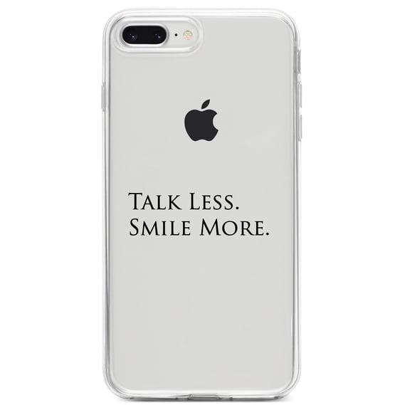 DistinctInk Clear Shockproof Hybrid Case for iPhone 7 PLUS / 8 PLUS (5.5" Screen) TPU Bumper Acrylic Back Tempered Glass Screen Protector - Talk Less. Smile More. Hamilton