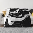 thumbnail image 1 of Balery Abstract Black White Swirls Manta de Franela con Dibujo, Lujo Ultra Suave y Cálido, Antipelusa y Resistente a las Arrugas para Cama, Sofá, Camping -50"x40", 1 of 6