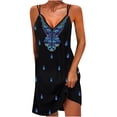 thumbnail image 2 of SMihono Robe d'Été Bohème pour Femmes Grande Taille Mode Décontractée Robe Col en V Sans Manches Robe Imprimée Longue, 2 of 4