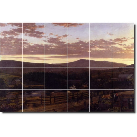 Ceramic Tile Mural-Frederic Church Landscapes Painting 210. 48" w x 32" h using (24) 8 x 8 ceramic tiles