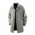 thumbnail image 4 of Bxsruta Mens Mid Length Trench Coat Plaid Lined Casual Outerwear Windbreaker with Pockets, 4 of 8