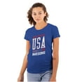 thumbnail image 3 of United States of Awesome Patriotic Womens Slim Fit Graphic Tee Brisco Brands S, 3 of 6