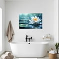 thumbnail image 4 of ZHONGYUTONG White Lotus Flower Wall Art Lotus Motivational Quotes Zen Decor for Bathroom Yoga Office Flower on Water Pictures Spa Canvas Prints Framed (12.00" x 18.00"), 4 of 5