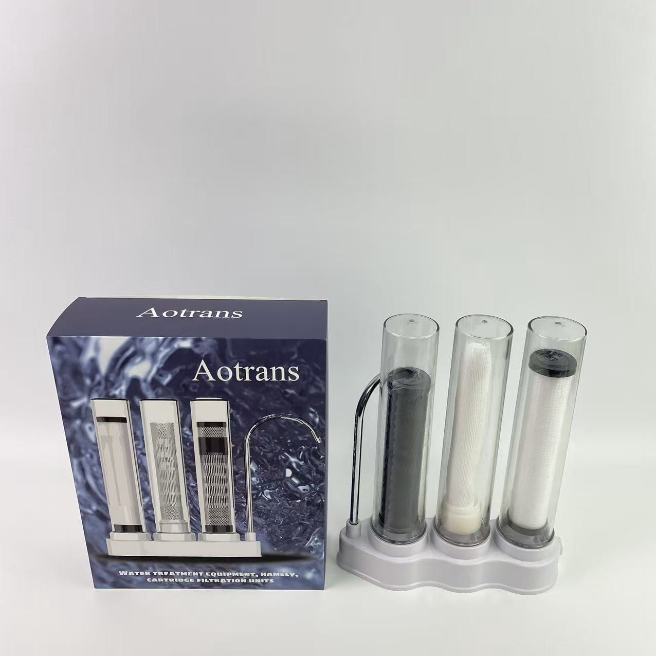Aotrans Water treatment equipment, namely, cartridge filtration units, High Capacity Under Sink 5-Stage Reverse Osmosis Water Filter, Drinking System, Brushed Nickel Faucet