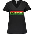 thumbnail image 3 of Inktastic Juneteenth Banner in Red Yellow and Green Women's Plus Size V-Neck T-Shirt, 3 of 5