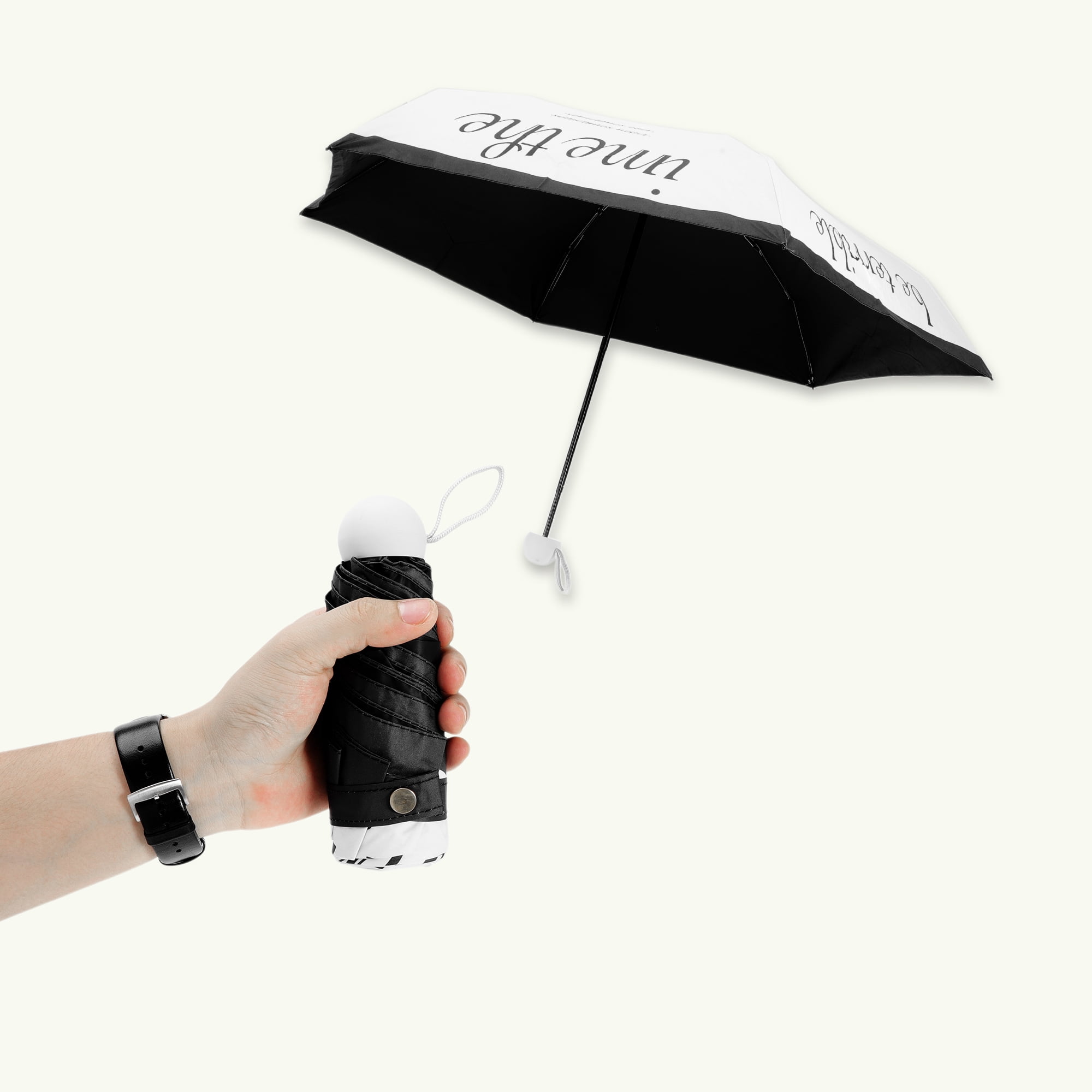 Unique Bargains Mini Umbrella Compact Windproof Folding Umbrella Retro Rose