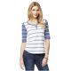 thumbnail image 2 of Aeropostale Womens Striped SS Henley Shirt, Azul, Small Aeropostale henley, 2 of 2