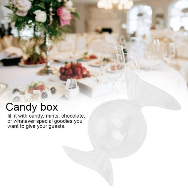 Caja De Plástico Transparente Con Forma De Azúcar Para Dulces, 12 Uds., Cajas De Recuerdo De Boda, Regalo Nupcial
