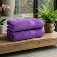 thumbnail image 2 of Ample Decor Hand Towel Set of 2 100% Cotton 18X28 inch - Purple, 2 of 6