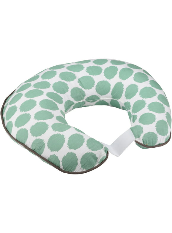 Bacati - 3 pc Nursing/Feeding Muslin Pillow Set Ikat Dots Mint Gray