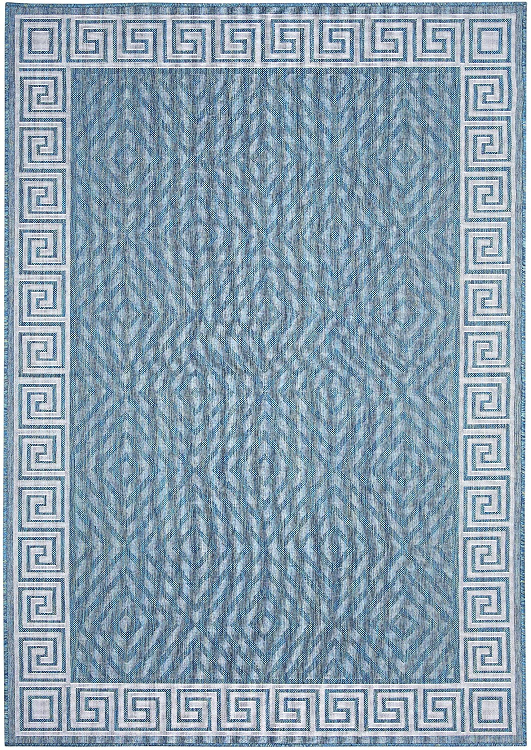 Contemporary Geometric Rug 7 ft. 10 in. x 10 ft., Ocean, Indoor