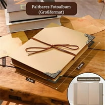 hulanddfd Scrapbook Album, 8.26"x5.91" Kraft Paper Photo Book Memories Book for Wedding Family Travel Birthday Christmas Brown