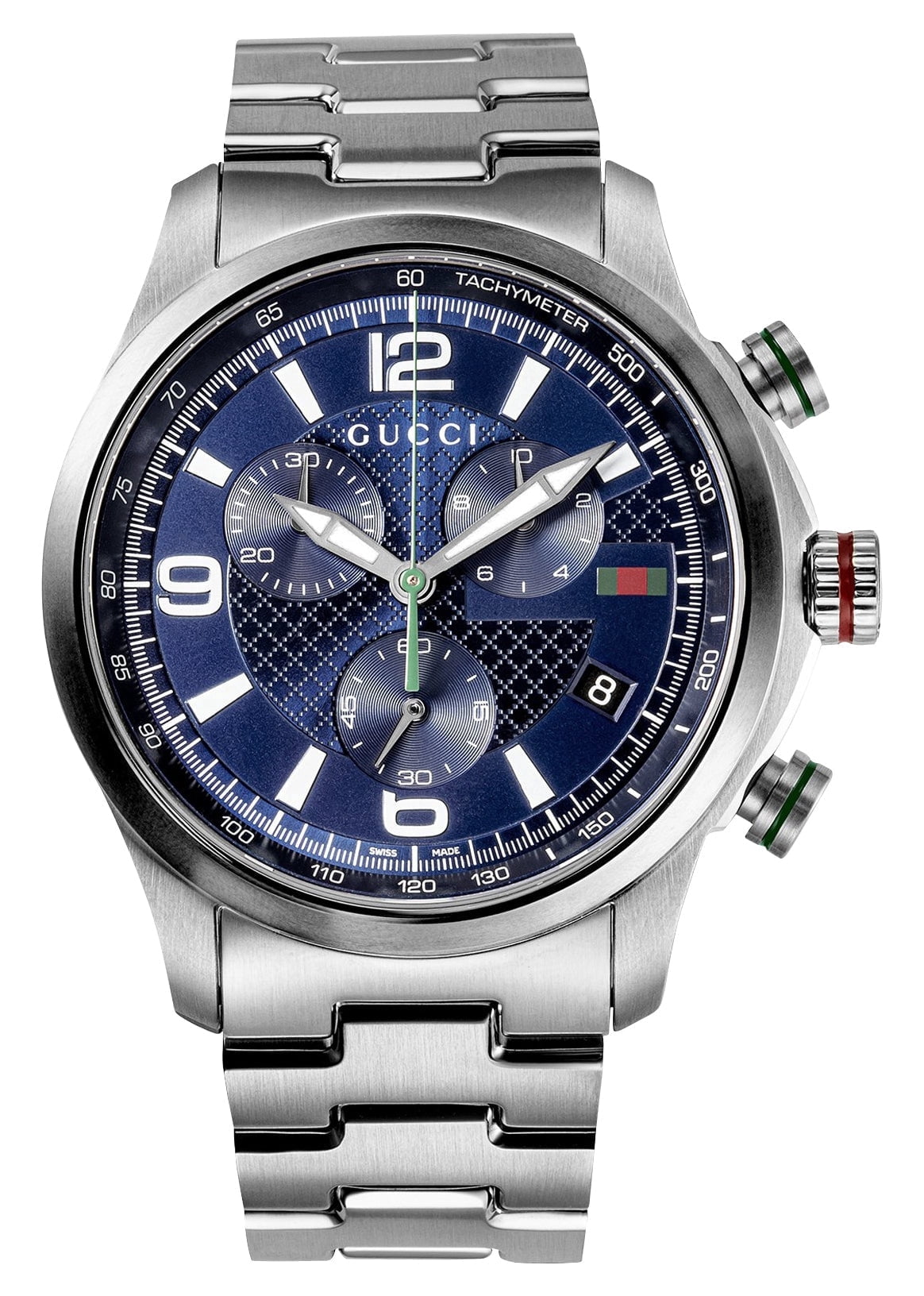Gucci G-Timeless Black Dial Green Leather Strap Men's Watch