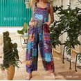 thumbnail image 2 of Mono con tirantes y botones estampados de patchwork de estilo étnico para mujer., 2 of 6