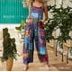 thumbnail image 2 of Mono con tirantes y botones estampados de patchwork de estilo étnico para mujer., 2 of 6