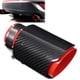 thumbnail image 5 of Extremo del tubo de escape, Punta de Escape Rojo Fácil Instalar 2.5in Fibra de Carbono de Entrada de 3.5 Pulgadas Con Fibra de Carbono Busque Universal Para Automóvil, 5 of 7