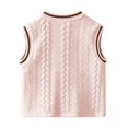 thumbnail image 4 of Boys Girls Cute Knit Vest Jacket Bear Fleece Lined Sleeveless V-Neck Snap Outerwear Kids Fall Winter Casual Thermal Comfy Outfits Pink 2-3 Years, 4 of 5