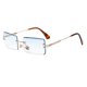 thumbnail image 4 of Gafas de sol de corte rectangular para mujer Gafas clásicas sin marco de metal con lentes teñidas en azul Yuyangstore Gafas de sol rectangulares para mujer, 4 of 8