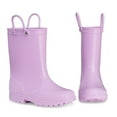 thumbnail image 4 of Kushyshoo Kids Rain Boots for Girls Boys Waterproof Rain Shoes with Easy On Handless Lilac Solid Boots Size 1, 4 of 7