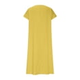 thumbnail image 5 of CIENVNSTG Dresses for Women Summer Short Sleeve V Neck Maxi Dress Plus Size Loose Casual Flowy Swing A Line Beach Sundress Yellow 3XL, 5 of 6