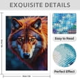 thumbnail image 3 of Diamond Art Kit for Adults, Vivid Wolf Portrait Fiery Eyes Diamond Painting for Adults Beginners, 5D DIY Diamond Art Painting Kits, Colorful Diamond Painting Craft for Home Decor 12x16, 3 of 7