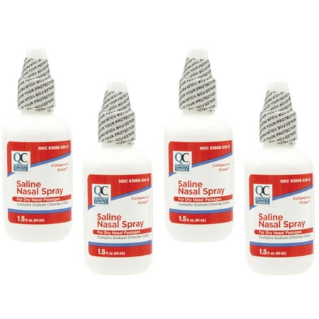 4 Pack Quality Choice Saline Nasal Relief Moisturizing Spray 1.5 Oz Each