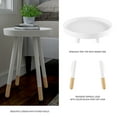 thumbnail image 3 of Lavish Home End Table Round Mid-Century Modern Wooden Contemporary Decor (White), 3 of 9