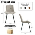 thumbnail image 7 of SUDICA Dining Room Chairs, Light Gray Faux Leather, Black Metal Legs, Set of 4, 7 of 7