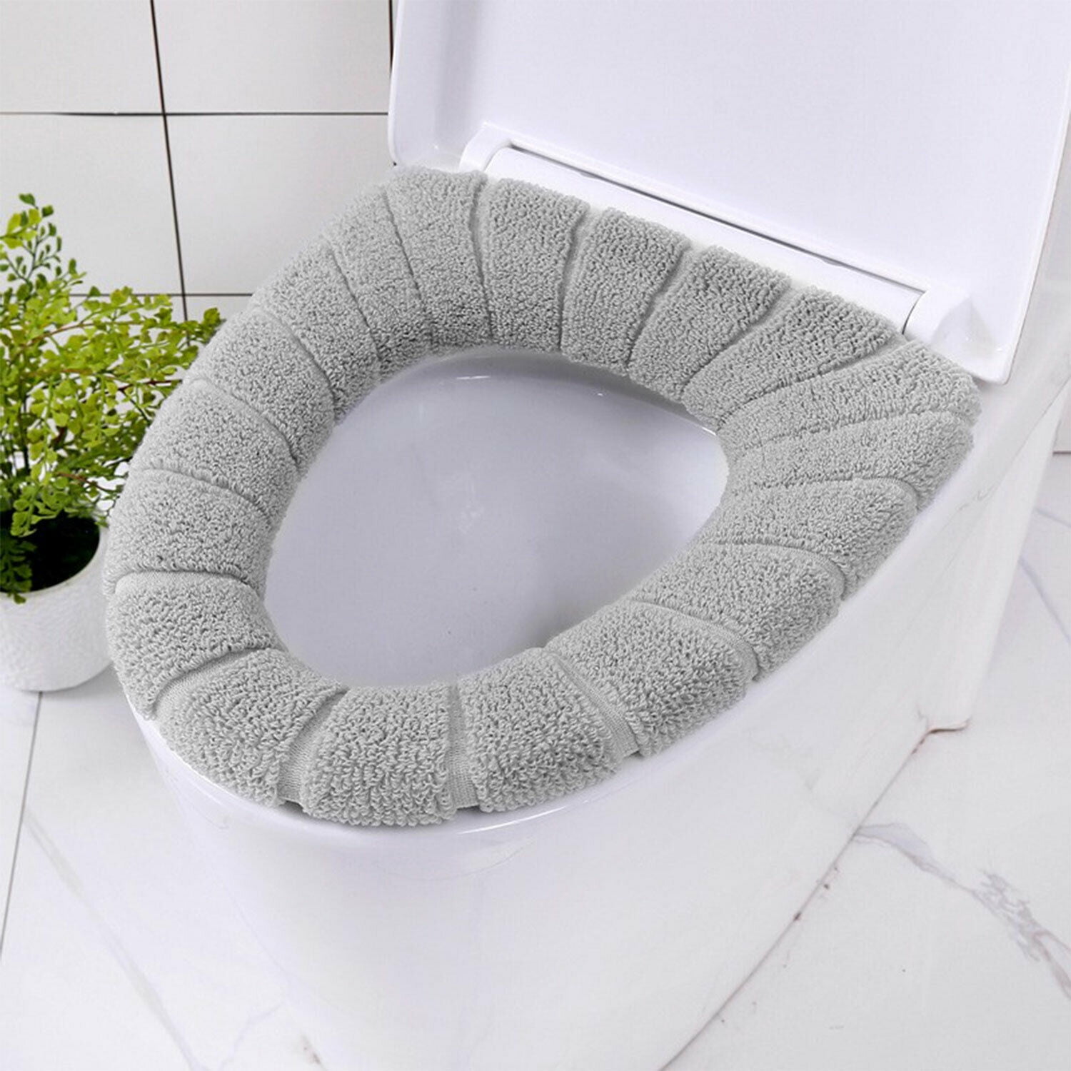 1-2pc Bathroom Closestool Toilet Seat Cover Pad Cushion Winter Warm Mat Washable 