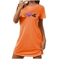 thumbnail image 2 of Sakmal Oversized Womens Moomoo Nightgown Halloween Cozy Orange Lightweight House Dress Crew Neck Short Short Sleeve Graphic Nightgowns S-2XL, 2 of 5