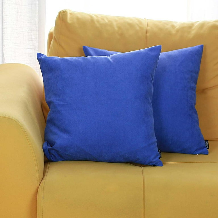 Set Of 2 Aqua Blue Brushed Twill Decorative Throw Pillow Covers