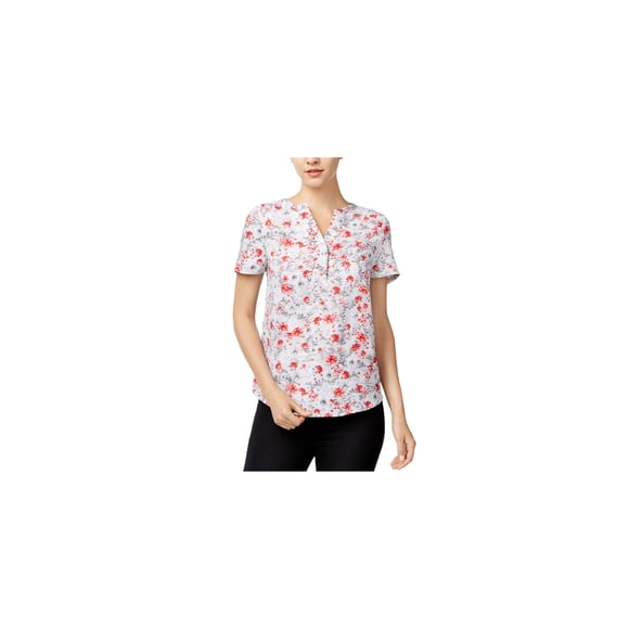 Blusa para mujer Kensie Windy Roses color gris pequeña