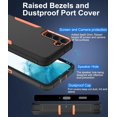 thumbnail image 4 of for Samsung Galaxy S21 FE 5G Case, and Glass Screen Protector, Dust Proof Port Cover, Full Body Protection Durable Rubber Cover Phone Case, Orange/Black, 4 of 8