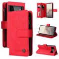 thumbnail image 1 of Case for Google Pixel 6 5G Cover Zipper Pocket Wallet Case Magnetic Protective - Red, 1 of 5
