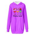 thumbnail image 1 of WEAIXIMIUNG Sweat-Shirt pour Femmes Veste Longue Décontractée Col Rond Poche Imprimé Flocon de Neige de Noël, 1 of 3