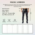 thumbnail image 7 of Sxiwei Men's Leather Pants Punk Rock Tight Skinny Leggings Motorcycle Gothic Pants Black 36, 7 of 7