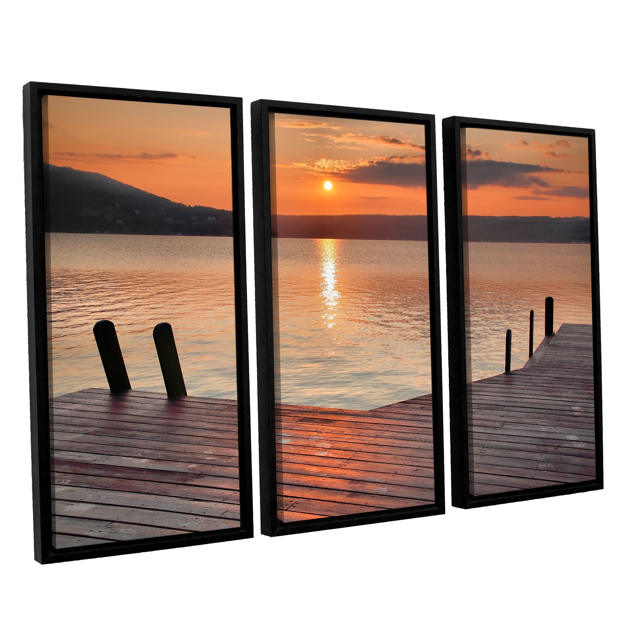 ArtWall Steve Ainsworth "Another Kekua Sunrise" 3-Piece Floater-framed Canvas Set