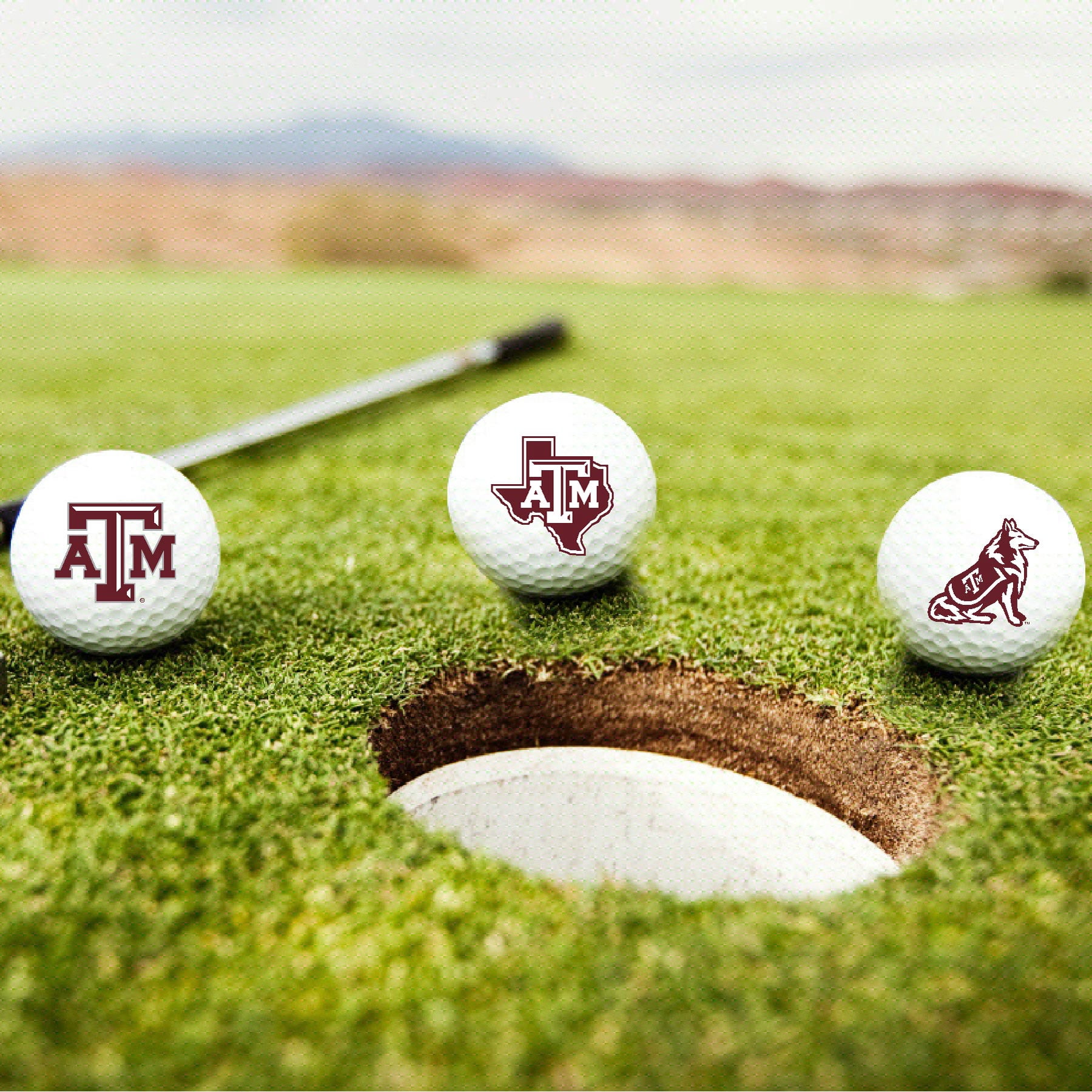 Texas A&M University Aggies Logo Edition TaylorMade Distance+ Golf Balls 12-Pack (Dozen)