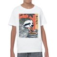 thumbnail image 2 of Ukiyo Block Print Sloth Ramen Art Youth's White T-shirt, 2 of 3