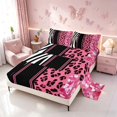 thumbnail image 2 of Homewish Animal Print Bed Sheets, Pink Zebra Leopard Print Full Size Sheets, 4pcs (1 Flat Sheet, 1 Fitted Sheet and 2 Pillowcases), 2 of 6