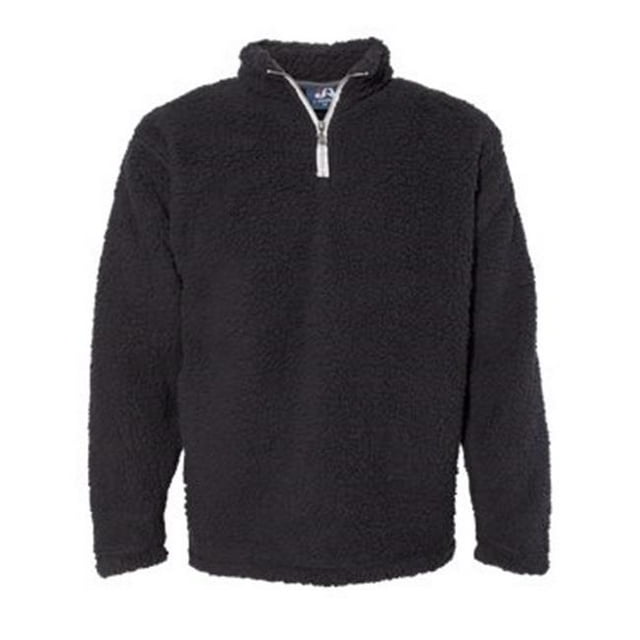 J. America B23228503 Sherpa Quarter-Zip Pullover, Black - Small