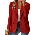 thumbnail image 2 of Yindaity Casual Blazers for Women Long Sleeve Suit Coat Regular Fit Work Office Business Formal Suit Jackets Ladies Autumn Winter Outwear (Red,2XL), 2 of 6