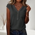 thumbnail image 3 of Womens Waffle Tank Top Sleeveless Henley Shirts 2026 Summer Loose Button Up V Neck Dressy Casual Tops Clothes,Dark Gray S, 3 of 6