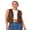 Brown, variant on LMLYSoH Women's Fall Winter Vest Casual Suede Texture Stylish Studded Sleeveless Jacket Open Front Waistcoat