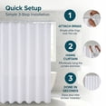 thumbnail image 6 of Unique Bargains Waffle Weave Shower Curtain with Excellent Drape White 71"W x 71"L, 6 of 6