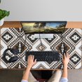 thumbnail image 4 of Long Mouse Pads for Desk,Brown Geometric Triangle Diamond Pattern Desk Mats on Top Of Desks, Desk Mouse Pad Extra Large with 3mm Non-Slip Base and Stitched Edge for Gaming,Office,Work,Home 47.3"x23.6", 4 of 6