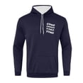 thumbnail image 6 of Men's Outdoor Casual Hooded Drawstring Sweatshirt, GOOD THINGS TAKE TIME Graphic Print Pullover for Hiking, Streetwear,Navy,3XL, 6 of 8