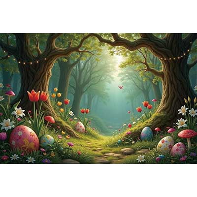 Happy Easter DayPhoto Backdrop Childr Party Rabbit Forest Photoz Background Studio Photography ration Props