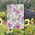 thumbnail image 2 of SKYSONIC Flowers On Pink Stripes Double-Sided Printed Garden House Sports Flag - 12x18in Polyester Decorative Flags for Courtyard Garden Flowerpot, 2 of 2