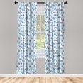 thumbnail image 3 of Ambesonne Floral Curtains, Painting Effect Tulips, Pair of 28"x84", Blue, 3 of 5